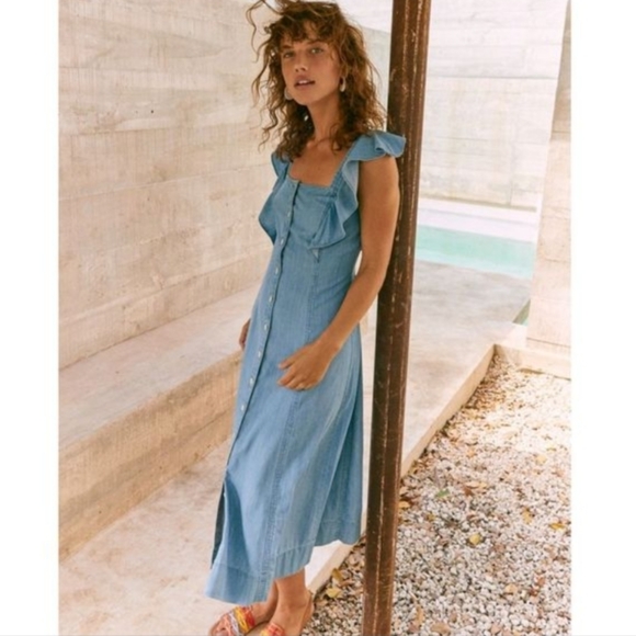 Madewell Dresses & Skirts - Madewell | Denim Princess-Seamed Maxi Dress Size 2